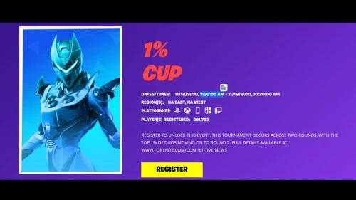 Fortnite 1% Cup - How to Register for the 1 Percent Cup? Fortnite 1% Cup Start Time, Scoring Details