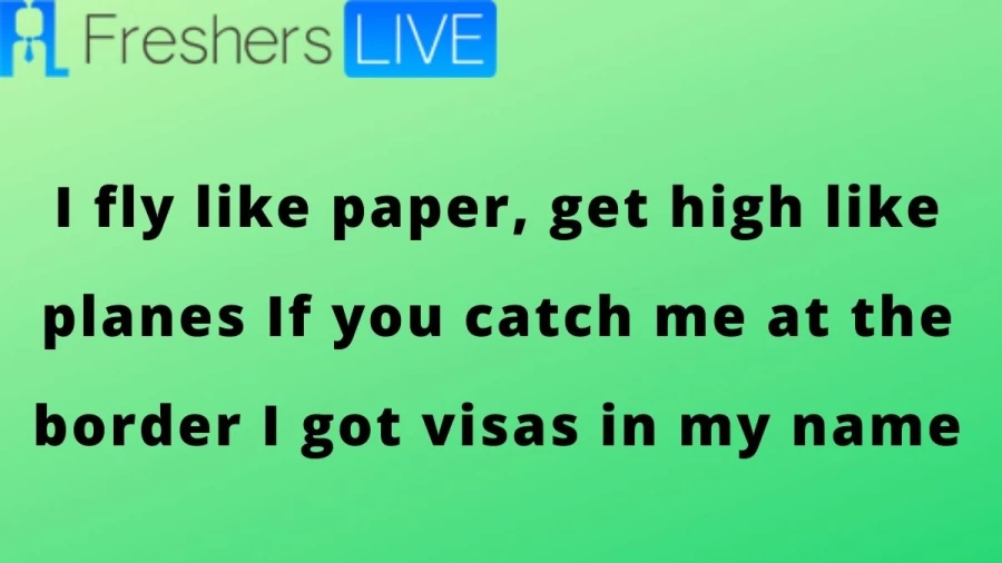 Paper Planes Lyrics I fly like paper, get high like planes - Find the Full Paper Planes Song Lyrics Here