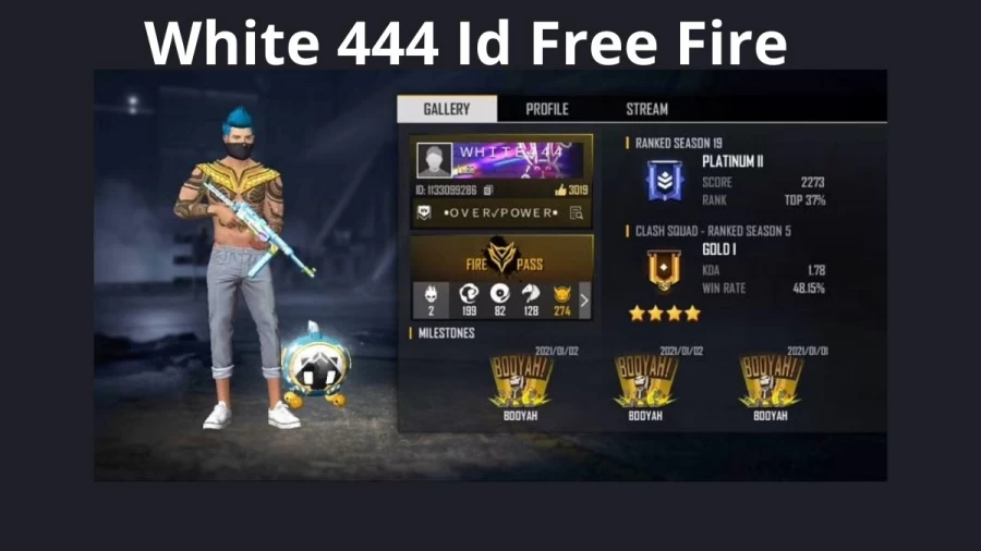 White 444 ID Free Fire Name, Number, Lifetime and Ranked Stats, K/D Ratio, And More