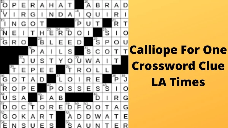 Calliope for one Crossword Clue LA Times