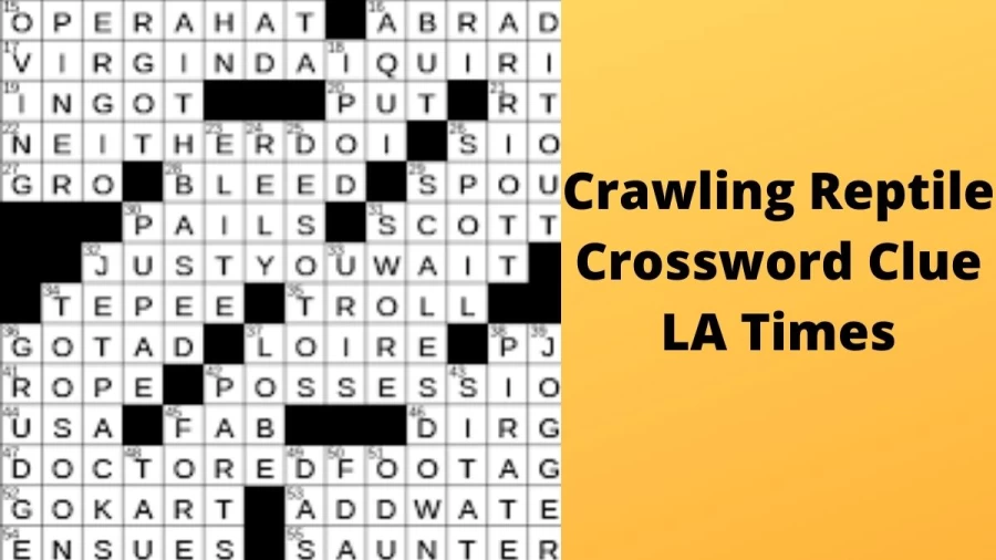 Crawling reptile Crossword Clue LA Times