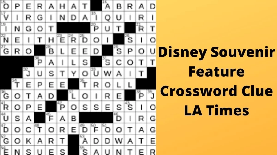 Disney souvenir feature Crossword Clue LA Times