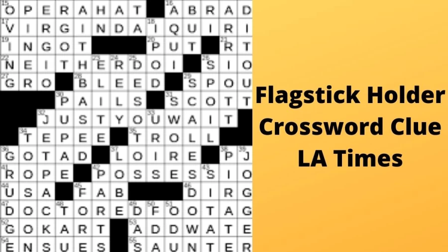 Flagstick holder Crossword Clue LA Times