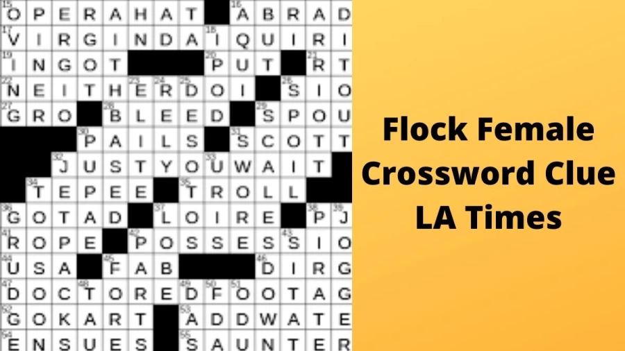 Flock female Crossword Clue LA Times