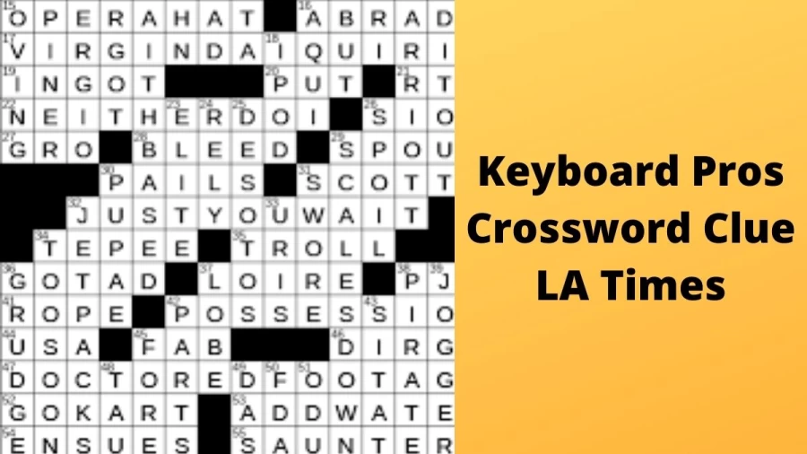 Keyboard pros Crossword Clue LA Times