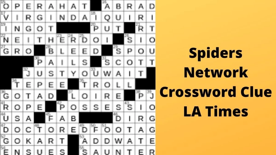 Spiders network Crossword Clue LA Times