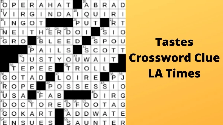 Tastes Crossword Clue LA Times