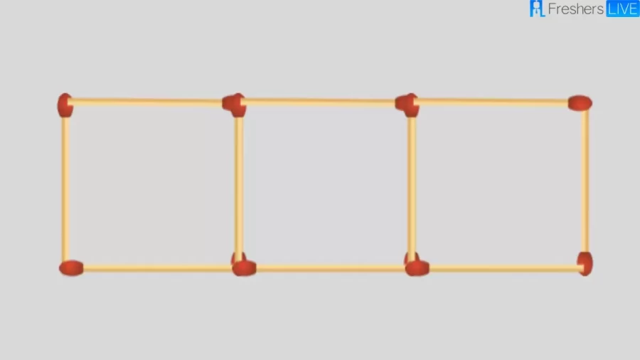 Here Are 3 Squares, Can You Move Just 1 Matchstick To Create 5 Rectangles In This Brain Teaser?