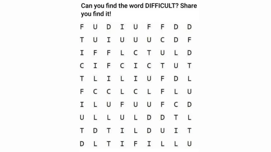 Tricky Brain Teaser Eye Test - Can Spot The Word Difficult In This Word Puzzle In 20 Secs?