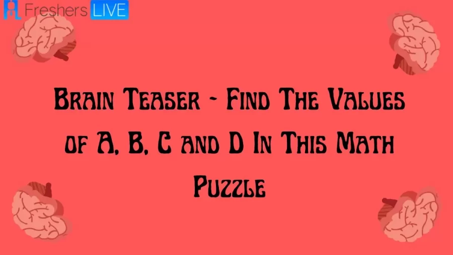 Brain Teaser - Find The Values of A, B, C and D In This Math Puzzle