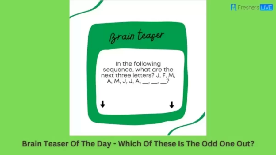 Brain Teaser Alphabet Puzzle - What Letters Comes Next In J, F, M, A, M, J, J, A,?