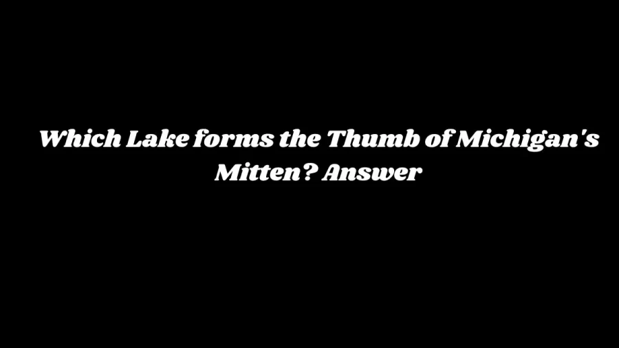 Which Lake forms the Thumb of Michigans Mitten? Answer