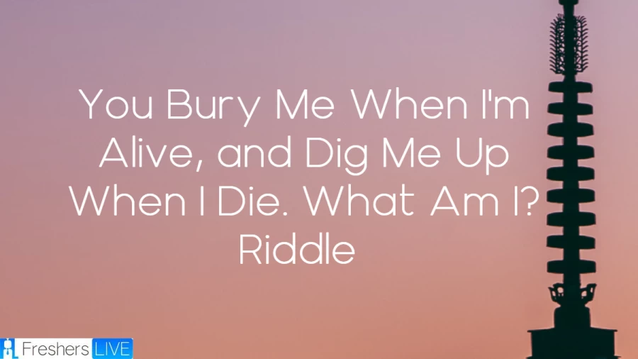 You Bury Me When Im Alive, and Dig Me Up When I Die. What Am I? Riddle: Check You Bury Me When Im Alive, and Dig Me Up When I Die. What Am I? Riddle Answer