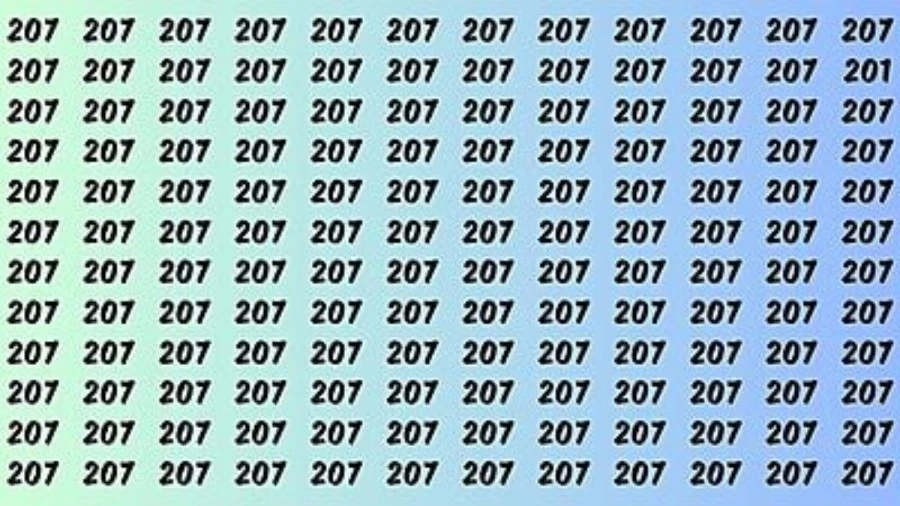 Brain Teaser: If you have Sharp Eyes Find the Number 201 among 207 in 11 Secs