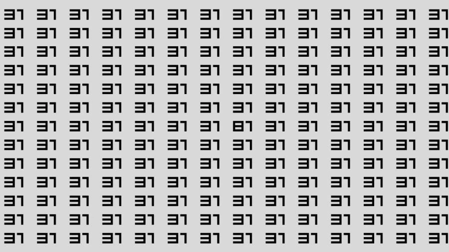 Observation Brain Test: If you have Hawk Eyes Find the Number 81 among 31 in 12 Seconds