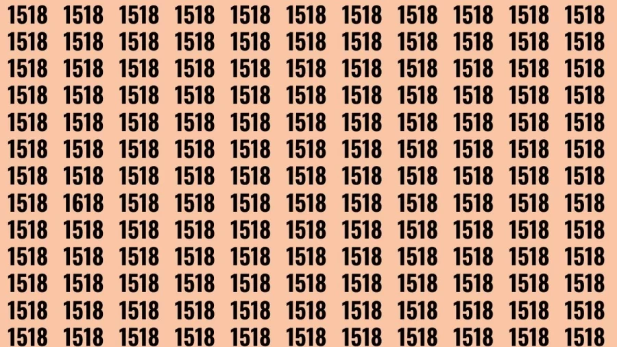 Optical Illusion Brain Challenge: If you have Sharp Eyes Find the Number 1618 among 1518 in 14 Seconds