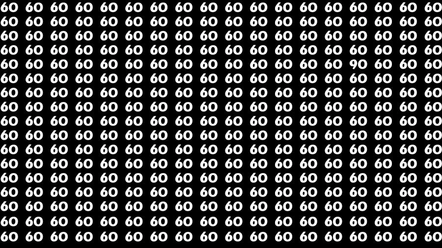 Observation Brain Challenge: If you have Eagle Eyes Find the number 90 among 60 in 13 Secs