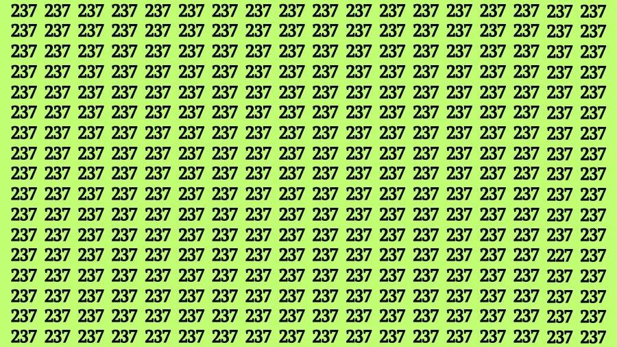 Brain Test: If you have Eagle Eyes Find the number 227 among 237 in 16 Secs