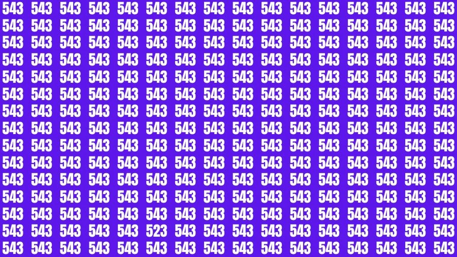 Observation Find it Out: If you have Sharp Eyes Find the Number 523 among 543 in 13 Secs