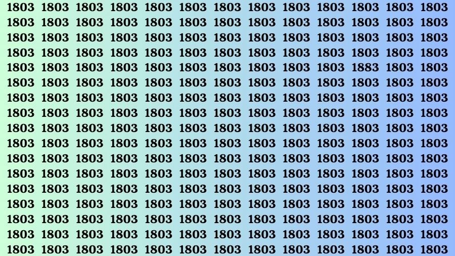 Observation Brain Challenge: If you have Hawk Eyes Find the Number 1883 among 1803 in 16 Secs