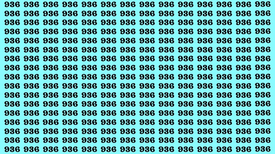 Optical Illusion Brain Challenge: If you have 50 50 Vision Find the Number 986 among 936 in 14 Secs