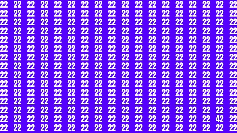 Observation Brain Challenge: If you have Eagle Eyes Find the number 42 among 22 in 13 Secs