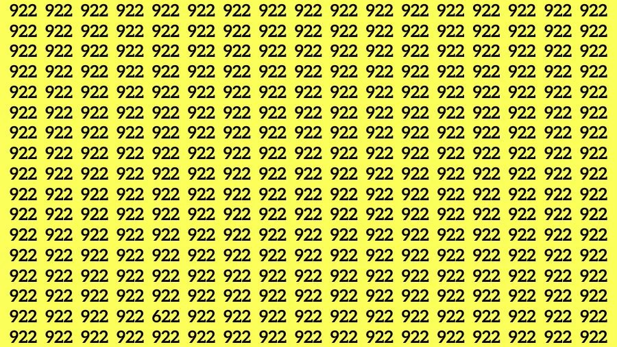 Optical Illusion Brain Challenge: If you have 50 50 Vision Find the Number 622 among 922 in 14 Secs  Image * No file chosen Image Source