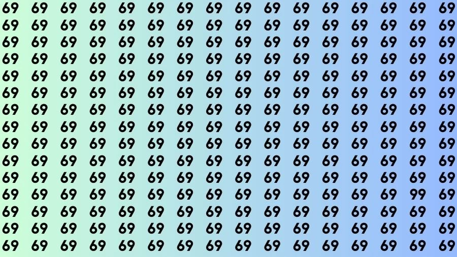 Optical Illusion Visual Test: If you have Eagle Eyes Find the Number 99 among 69 in 14 Secs