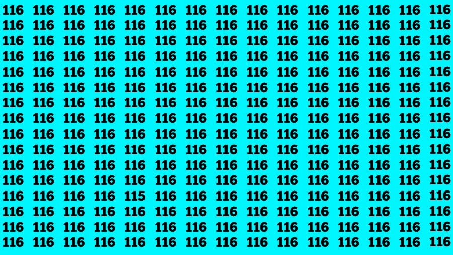 Observation Brain Challenge: If you have Eagle Eyes Find the number 115 among 116 in 12 Secs