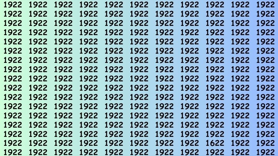 Visual Test: If you have 50/50 Vision Find the Number 1622 among 1922 in 15 Secs