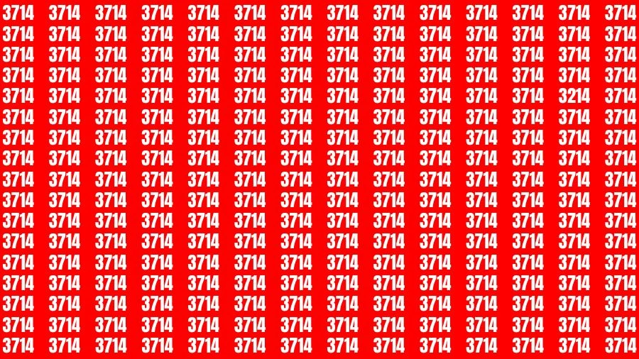 Visual Test: If you have 50/50 Vision Find the Number 3214 among 3714 in 15 Secs