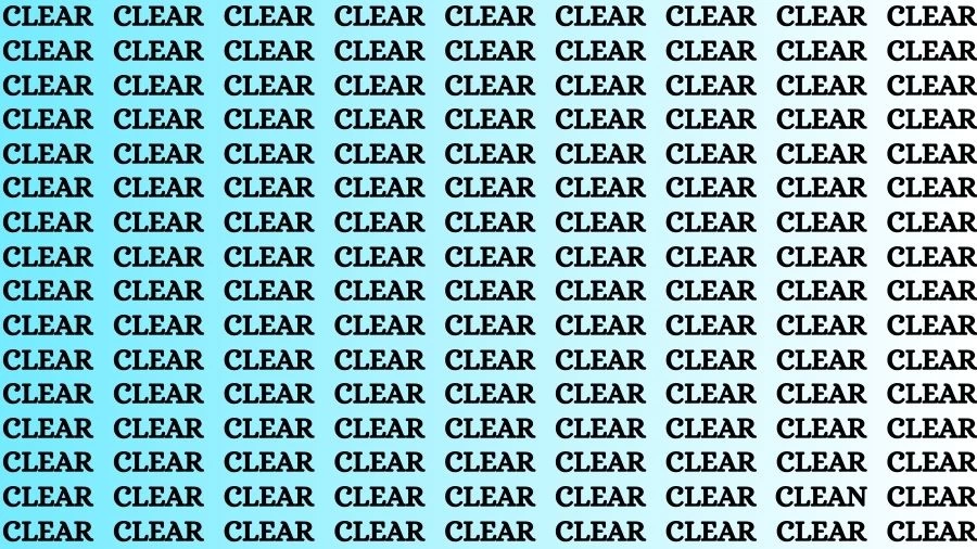 Optical Illusion Eye Test: If you have Eagle Eyes Find the Word Clean in 15 Secs