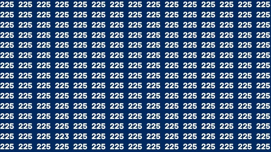 Optical Illusion Visual Test: If you have Sharp Eyes Find the Number 223 in 20 Secs