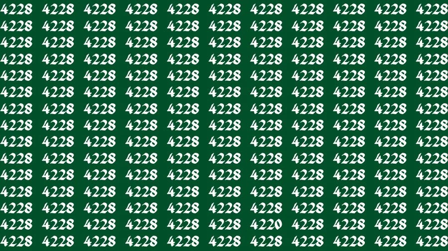 Optical Illusion Brain Challenge: If you have Sharp Eyes Find the Number 4220 among 4228 in 15 Secs