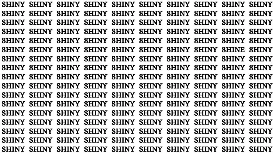 Optical Illusion Eye Test: If you have Eagle Eyes Find the Word Shine among Shiny in 15 Secs