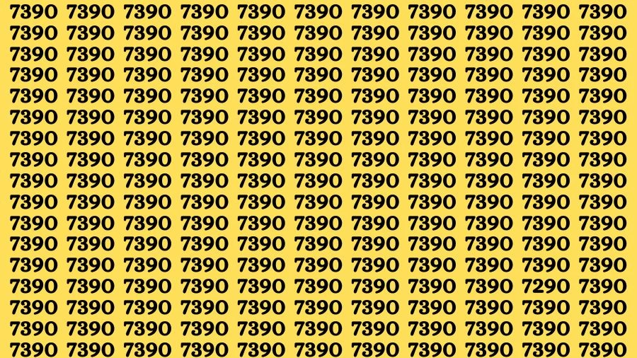 Optical Illusion Brain Challenge: If you have Sharp Eyes Find the Number 7290 among 7390 in 15 Secs