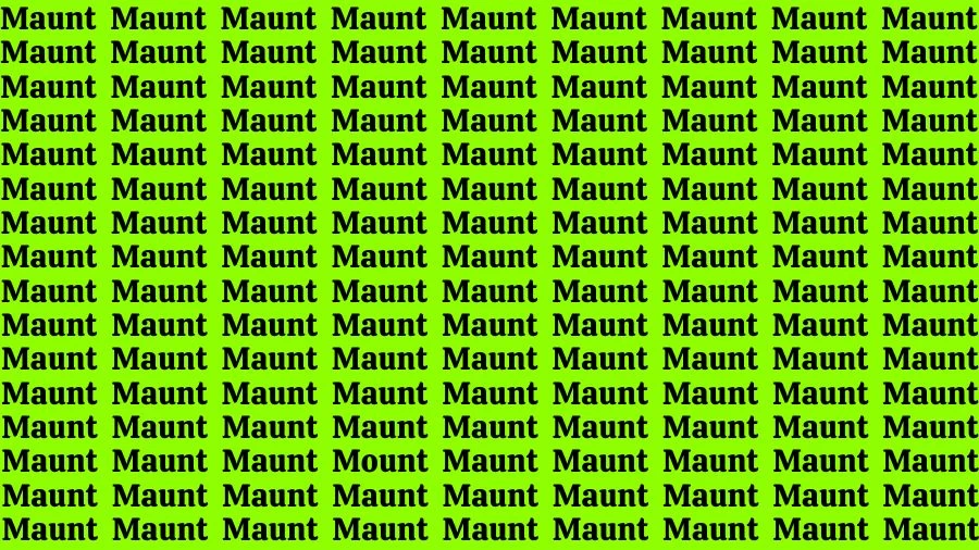 Optical Illusion Eye Test: If you have Eagle Eyes Find the Word Mount among Maunt in 15 Secs